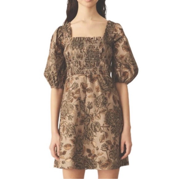 Ganni brown floral dress - Picture 3 of 5